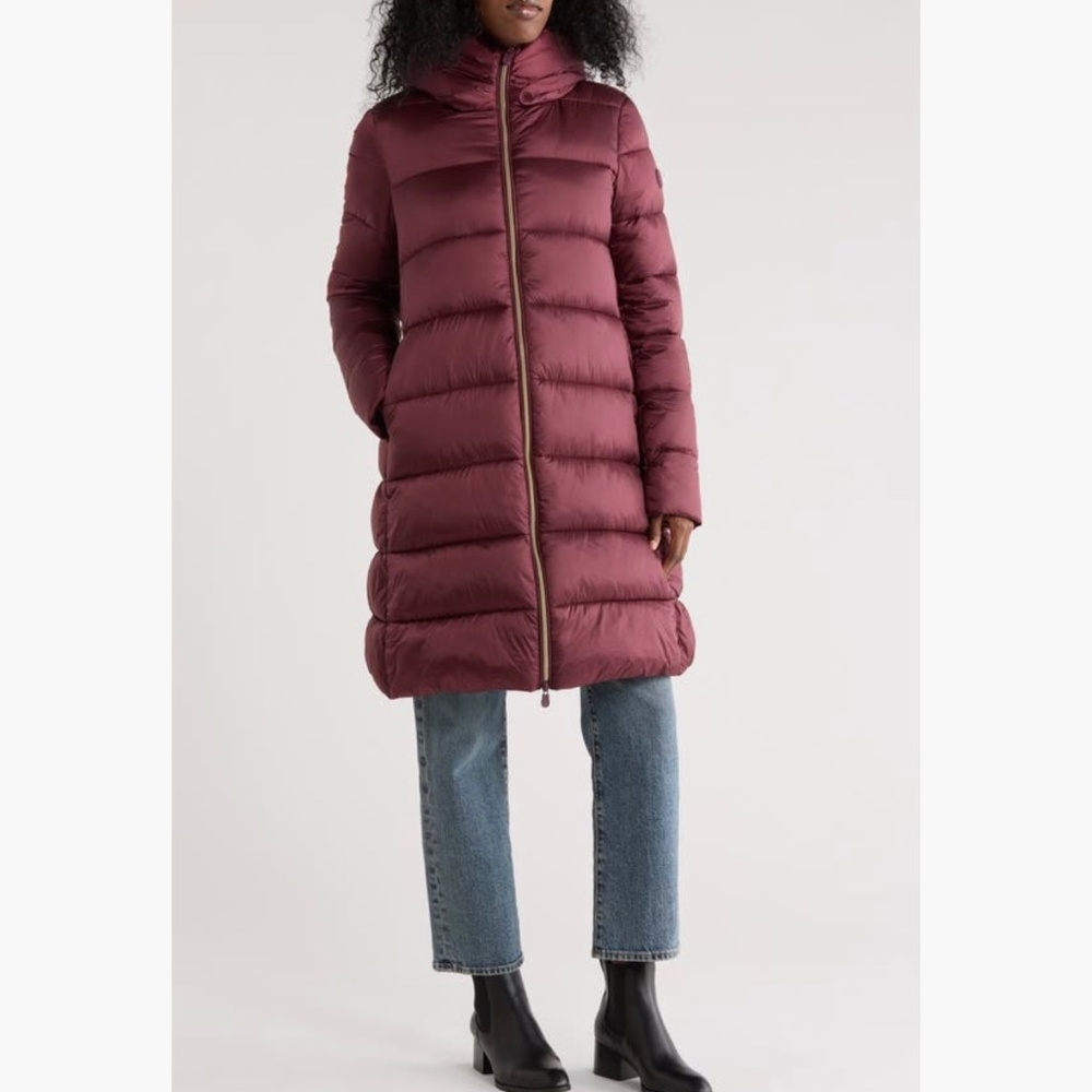 Save The Duck Luciana Puffer Coat Wine SZ S